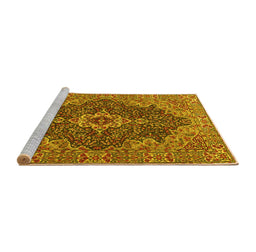 Sideview of Machine Washable Persian Yellow Traditional Rug, wshtr2827yw