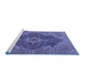 Sideview of Machine Washable Persian Blue Traditional Rug, wshtr2827blu