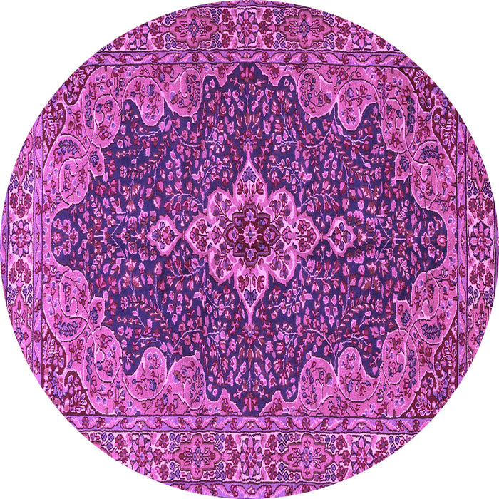 Round Persian Purple Traditional Rug, tr2827pur