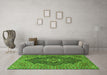 Machine Washable Persian Green Traditional Area Rugs in a Living Room,, wshtr2827grn