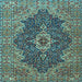 Square Persian Light Blue Traditional Rug, tr2827lblu