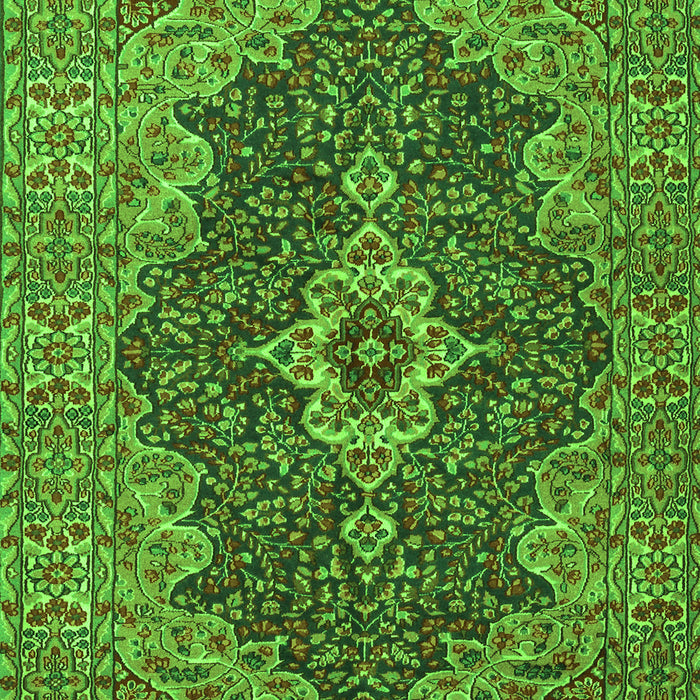 Serging Thickness of Machine Washable Persian Green Traditional Area Rugs, wshtr2827grn