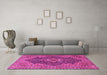 Machine Washable Persian Pink Traditional Rug in a Living Room, wshtr2827pnk