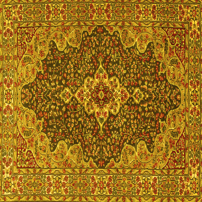 Square Persian Yellow Traditional Rug, tr2827yw