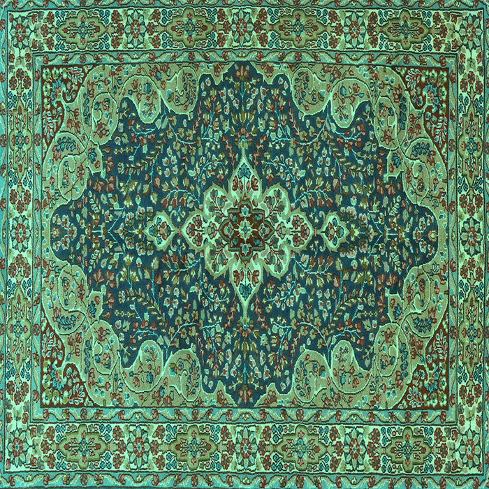 Square Persian Turquoise Traditional Rug, tr2827turq