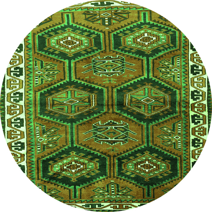 Square Persian Green Traditional Rug, tr2828grn