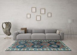 Machine Washable Persian Light Blue Traditional Rug in a Living Room, wshtr2828lblu