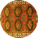 Round Persian Yellow Traditional Rug, tr2828yw