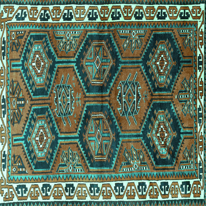 Square Persian Turquoise Traditional Rug, tr2828turq