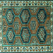 Square Persian Turquoise Traditional Rug, tr2828turq
