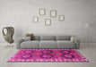 Machine Washable Persian Pink Traditional Rug in a Living Room, wshtr2828pnk