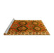 Sideview of Machine Washable Persian Yellow Traditional Rug, wshtr2828yw