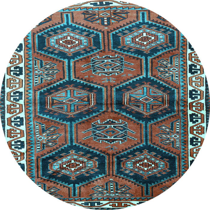 Round Persian Light Blue Traditional Rug, tr2828lblu