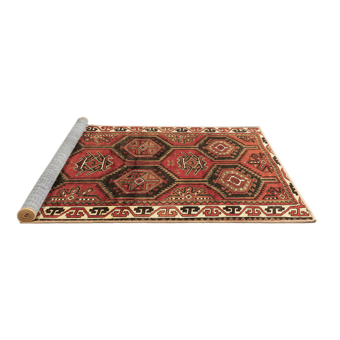 Sideview of Machine Washable Persian Brown Traditional Rug, wshtr2828brn