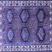 Square Machine Washable Persian Blue Traditional Rug, wshtr2828blu