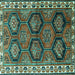 Square Machine Washable Persian Turquoise Traditional Area Rugs, wshtr2828turq