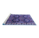 Sideview of Machine Washable Persian Blue Traditional Rug, wshtr2828blu