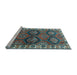 Sideview of Machine Washable Persian Light Blue Traditional Rug, wshtr2828lblu