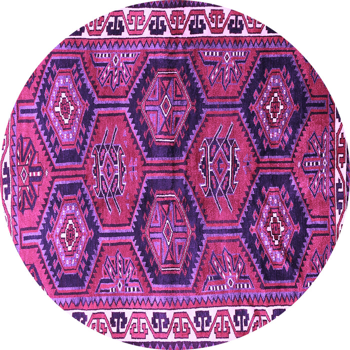 Round Machine Washable Persian Purple Traditional Area Rugs, wshtr2828pur