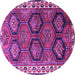 Round Machine Washable Persian Purple Traditional Area Rugs, wshtr2828pur