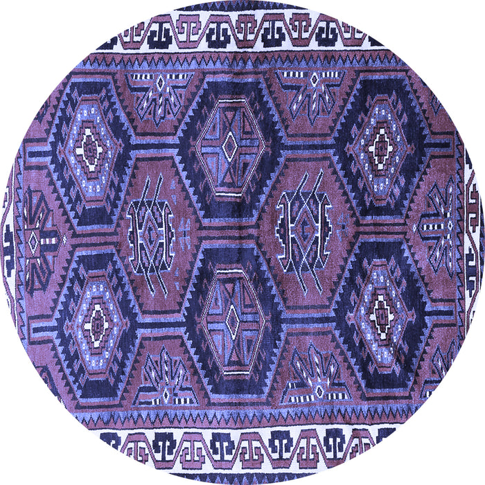 Round Persian Blue Traditional Rug, tr2828blu