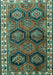 Machine Washable Persian Turquoise Traditional Area Rugs, wshtr2828turq