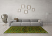 Machine Washable Persian Green Traditional Area Rugs in a Living Room,, wshtr2829grn