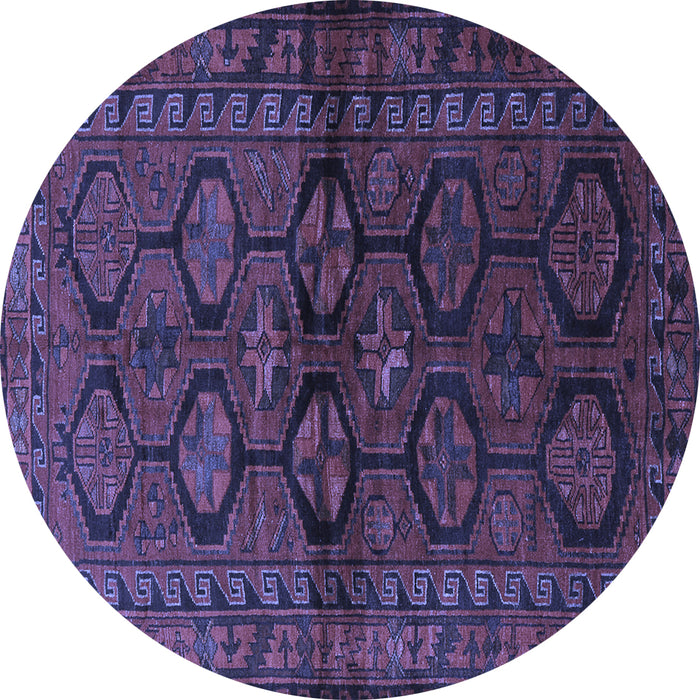 Round Persian Blue Traditional Rug, tr2829blu
