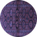 Round Persian Blue Traditional Rug, tr2829blu