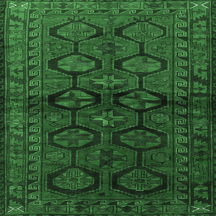 Square Persian Emerald Green Traditional Rug, tr2829emgrn