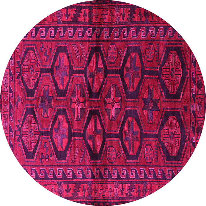 Round Machine Washable Persian Pink Traditional Rug, wshtr2829pnk
