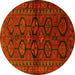 Round Persian Yellow Traditional Rug, tr2829yw