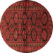 Round Machine Washable Persian Brown Traditional Rug, wshtr2829brn