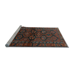 Sideview of Machine Washable Persian Light Blue Traditional Rug, wshtr2829lblu