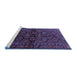 Sideview of Machine Washable Persian Blue Traditional Rug, wshtr2829blu