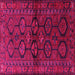 Square Machine Washable Persian Pink Traditional Rug, wshtr2829pnk