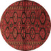 Round Persian Brown Traditional Rug, tr2829brn