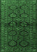 Machine Washable Persian Emerald Green Traditional Area Rugs, wshtr2829emgrn