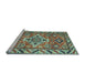 Sideview of Machine Washable Geometric Light Blue Traditional Rug, wshtr282lblu