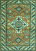 Geometric Turquoise Traditional Rug, tr282turq