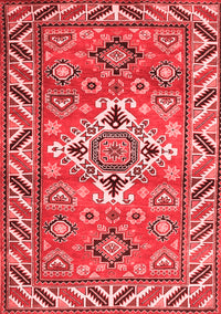 Geometric Red Traditional Rug, tr282red