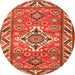 Square Geometric Orange Traditional Rug, tr282org