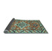 Sideview of Geometric Light Blue Traditional Rug, tr282lblu