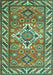 Machine Washable Geometric Turquoise Traditional Area Rugs, wshtr282turq