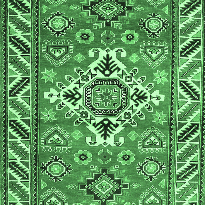 Geometric Emerald Green Traditional Rug, tr282emgrn