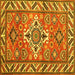 Square Geometric Yellow Traditional Rug, tr282yw