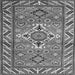 Serging Thickness of Geometric Gray Traditional Rug, tr282gry