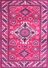 Geometric Pink Traditional Rug, tr282pnk