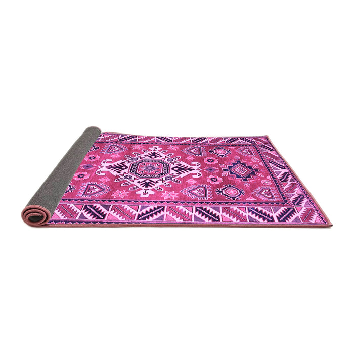 Sideview of Geometric Purple Traditional Rug, tr282pur