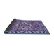 Sideview of Geometric Blue Traditional Rug, tr282blu